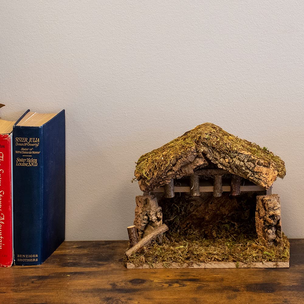 Amazon.co.jp: Village キリスト降誕 木製馬小屋 クリスマスキリスト